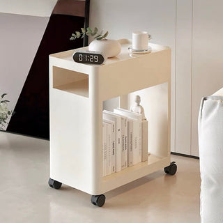 Caster-equipped 30cm wide iron storage wagonin  side table