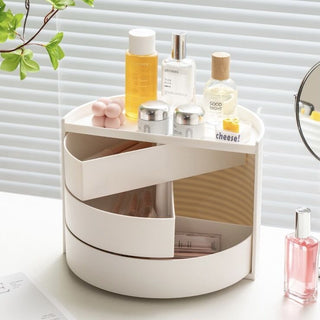 Semicircular degree sliding cosmetic boxin  storage.