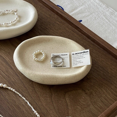 Plump Ceramic Oval Accessory Tray   Small Item Holder Plate Tray