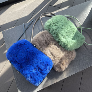 Color Faux Fur Smartphone Shoulder Bag