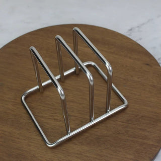 Stainless steel silver multi-purpose book stand storage cutting board stand