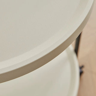 Round side table with castersin  wagon