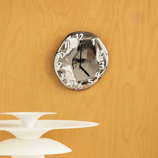 Silver Ceramic 3D Dial Round Clock  Wall Clock