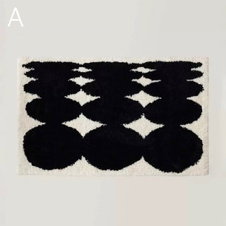 Monochrome Curved Design Door Entrance Mat 2 types  50 x 80 cm Absorbent Non-slip Tufted