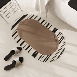 Monochrome Oval-shaped Mat 50x80cm 4 types  Quick-drying