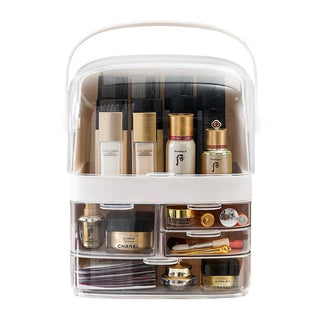 White Portable Cosmetic Box Makeup Storage