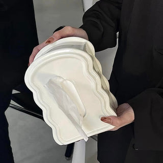 Ceramic Mirror Wave Stand Tissue Case