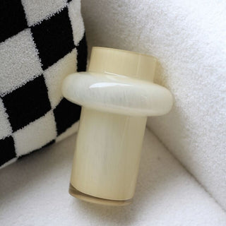 Milk Yellow Glass Flower Vase