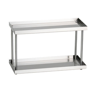 Stainless steel silver simple two-tier display rack cosmetic storage