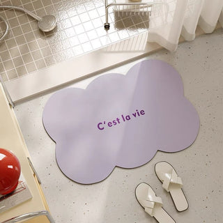 Simple Lettering Color Wave Bath Mat 50x80cm  Quick Drying