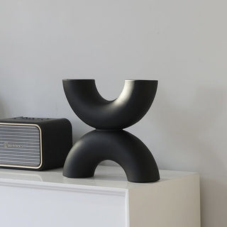 Semicircular X-shaped Art Ceramic Flower Vase