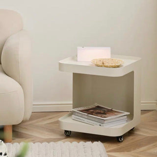 Caster-equipped U-shaped storage side tablein  wagon
