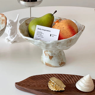 Nuance Marble Footed Ceramic Accessory Tray Fruit Tray