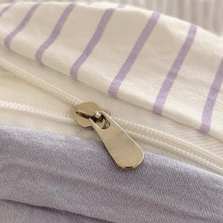 Purple Pinstripe Duvet Cover Set   Bed Cover  All Seasons