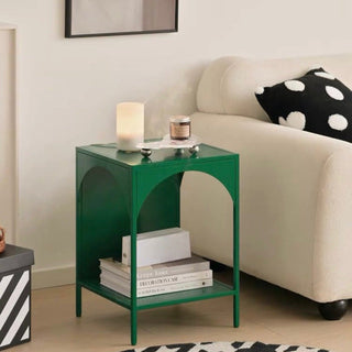 Legged Arch Iron Side Table  with Storage