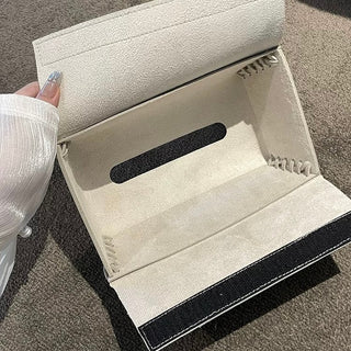 Side Stitch Faux Leather Tissue Case