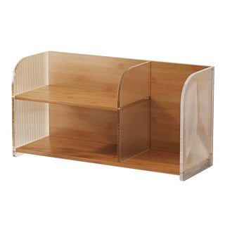 Bamboo Clear Two-Tier Storage Display Rack   Perfume Storage