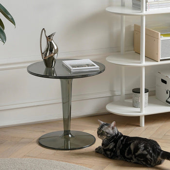 Clear Color Compact Round Side Table