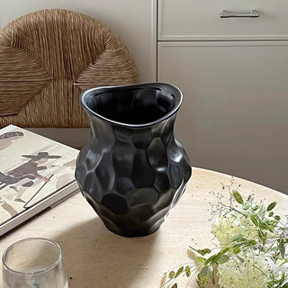 Uneven Ceramic Monotone Flower Vase