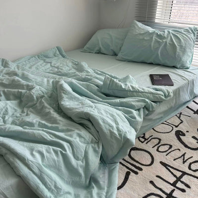 Summer Quilt Set Plain Summer Quilt Duvet Cover Set  2 Sizes