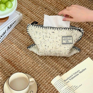 Tweed stitch knit tissue case cover hanging