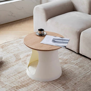 PetHouse Wood Top Round Side Table  Sofa Table Cat House Multifunctional