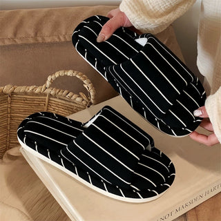 Striped Open Toe Soft Room Shoes  Indoor Slippers