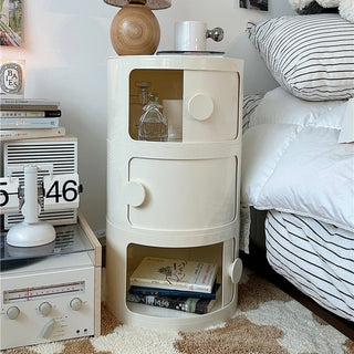 Round Three-Tier Storage Cylindrical Rack Side Table