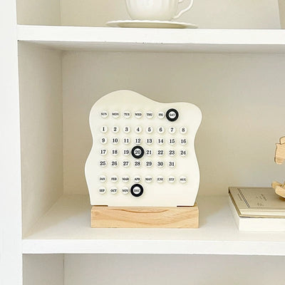 Irregular Wave Desktop Mini Board Perpetual Calendar