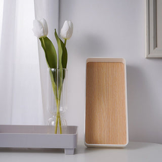 Wood grain print narrow accessory trayin  small item holder.