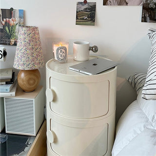 Round Three-Tier Storage Cylindrical Rack Side Table