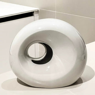 Modern Design Round Ceramic Tissue Case