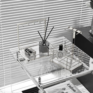 Clear Stripe Pattern Stand Tray  Storage Tray for Small Items