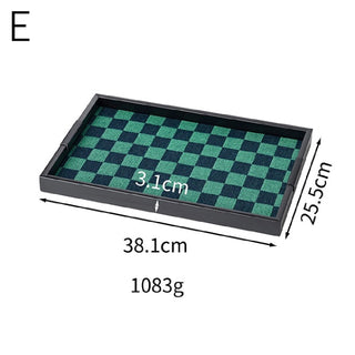 Black Iron Checkerboard Tray   in  and 2 Sizes  Storage