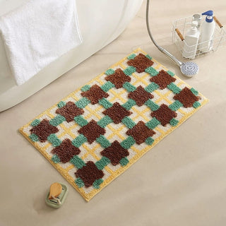 Retro pattern absorbent door entrance mat 50 x 80 cm bath mat non-slip.