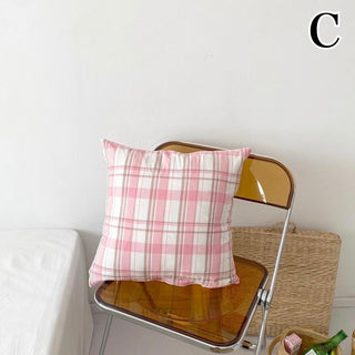 Color Check Pattern Cushion Cover