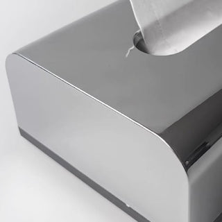Silver color rounded corners simple tissue case tissue box