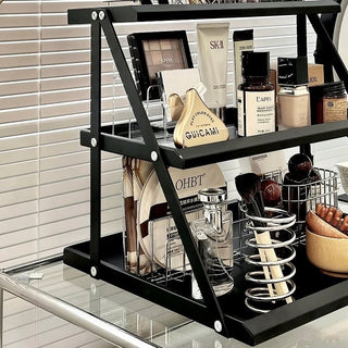 Three-tiered Perfume & Cosmetics Display Iron Storage Open Rack