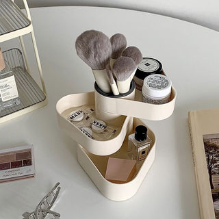 Triangle Three-Tier Sliding Brush Stand Pen Holder
