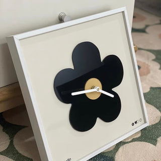 Flower motif square wall clock flower