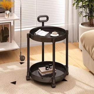 Handle with casters round side tablein .