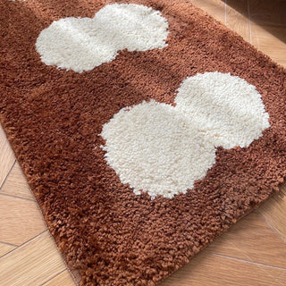 Monochrome Dot Motif Long Rug Mat Absorbent 50 x 160 cm Kitchen Mat