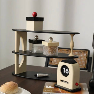 Retro Asymmetrical Design Three-Tier Storage Display Rack