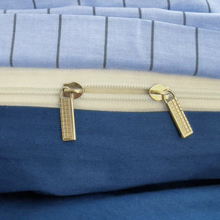 Blue Navy Pinstripe Cotton Duvet Cover Set   Bed Cover  All Seasons