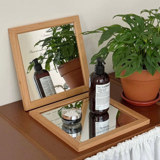 Wood Frame Square Lettering Mirror  Mirror Tray Art