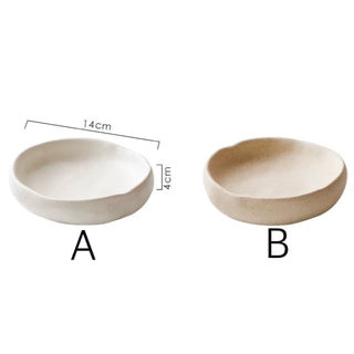 Natural Ceramic Round Accessory Tray   Small Item Holder Plate Tray