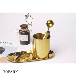 Gold Color Brush Stand Pen Holder
