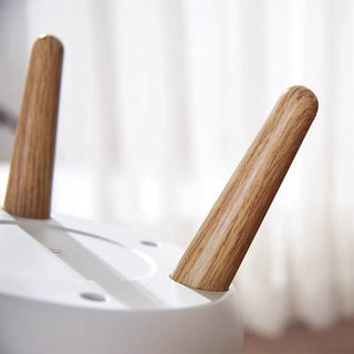 Wood-look x White Dustbin with Lid