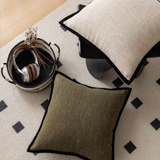 Piping Linen-like Cushion Cover  45 x 45 cm