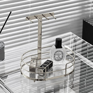 Clear Stripe Pattern Stand Tray  Storage Tray for Small Items